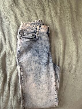 Noisy May Women's Acid Wash Skinny Jeans - Light pink and Blue